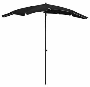 Zahradní slunečník s tyčí 200 x 130 cm černý 315557