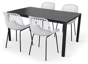 Zahradní jídelní nábytek - stůl Viking L + 4x židle Gaby, šedá NOELA 34570501GSZ