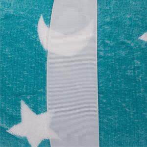KONDELA Oboustranná baránková deka, aqua modrá / bílá / vzor, 150x200, NAVO