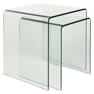 -25 % Dny MOMENTI– Dutchbone Set dvou skleněných odkládacích stolků VETRO 45 x 40 cm