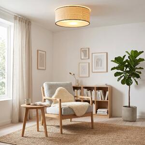 Stropní svítidlo ASTON 3 – černé, hnědá textilní stínidla, 3× E27, šířka 50 cm