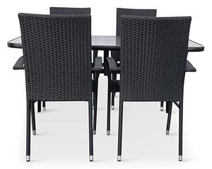Zahradní jídelní nábytek - stůl Klaudie transparentní + 4x židle Paris NOELA 345708S3