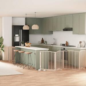 Zábrana pro psy s dvířky skládací 10 panelů 800 cm topol 3155615