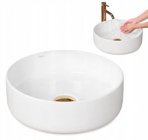 Odpuzadlové umyvadlo oválné Rea SAMI 36 cm bílé