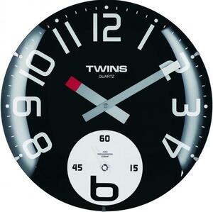 Nástěnné hodiny Twins 363 black 35cm
