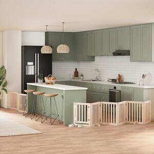 Zábrana pro psy s dvířky skládací 9 panelů 450 cm topol 3155641