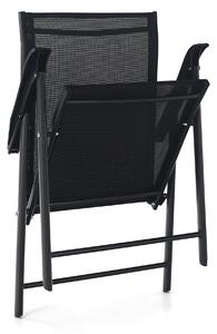 KONDELA Skladací zahradní židle, černá Adola