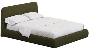 --25 % Dny MOMENTI– Kave Home Zelená bouclé dvoulůžková postel Martina 180 x 200 cm
