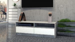Shoptop TV stolek KARO 120 cm beton/lesklá bílá