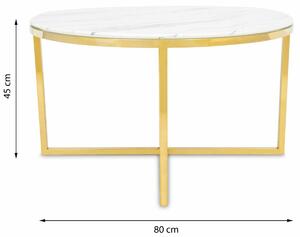 DekorStyle Konferenční stolek VERTIGO 80 cm zlatý