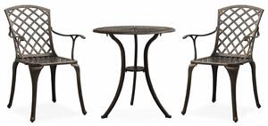 3dílný bistro set litý hliník bronzový 315591