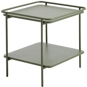 Unique Furniture Olivově zelený kovový odkládací stolek Yuba 45 x 45 cm