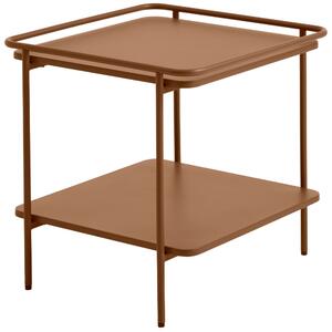 Unique Furniture Terakotově oranžový kovový odkládací stolek Yuba 45 x 45 cm