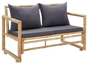 Zahradní lavice s poduškami 115 cm bambus 315597
