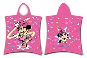 Růžové bavlněné dětské pončo velikost 3-8 let Minnie "Sparkle" – Jerry Fabrics