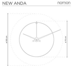 Designové nástěnné hodiny Nomon New Anda L black 100cm