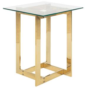 Odkládací stolek zlatý se skleněnou deskou CRYSTAL