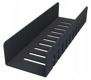 Koupelnová polička Nimco černá kovová nástěnná 30x9,7 cm montáž lepením