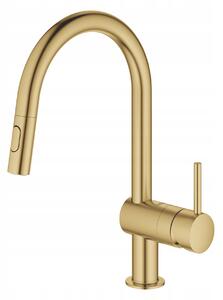 Kuchyňská baterie Grohe zlatá vytahovací sprcha 2 proudy vody 32321GN2