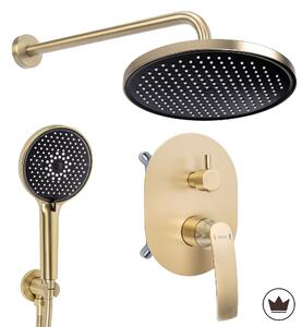 Sprchový komplet REA COMO M2 PREMIUM + BOX s podomítkovou baterií, zlatý kartáčovaný