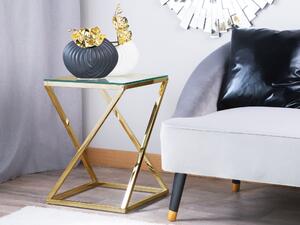 Zlatý stolek se skleněnou deskou BEVERLY