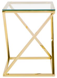 Zlatý stolek se skleněnou deskou BEVERLY