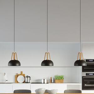 Sollux Lighting Casco závěsné svítidlo 1x60 W černá-dřevo SL.0390