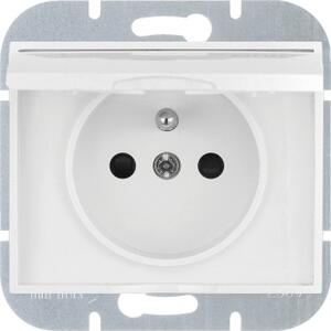 Abex Zásuvka s klapkou Onyx - bílá PT-16OH/BI