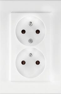 Abex Dvojitá zásuvka Onyx - bílá PT-6OW/BI