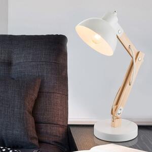 Globo Lighting Tongariro stolní lampička 1x40 W bílá-dřevo 21502