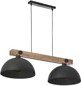 TK Lighting Oslo závěsné svítidlo 2x60 W černá-dřevo 1706