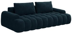 -25 % Dny MOMENTI– Cosmopolitan Design Tmavě modrá sametová rozkládací pohovka Linz 250 cm