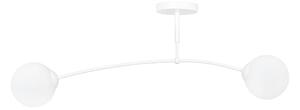 Stropní svítidlo PREGOS 2 – celobílé, sklo, 2× E14, šířka 60 cm