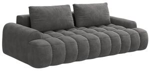 -25 % Dny MOMENTI– Cosmopolitan Design Šedá sametová rozkládací pohovka Linz 250 cm