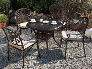 Kulatý zahradní stůl ⌀ 90 cm hnědý ANCONA