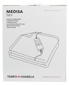 TEMPO-KONDELA MEDISA TYP 3, vyhřívací XL deka, tmavě červená/bílá, 130x180 cm