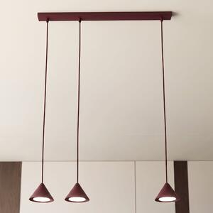 Závěsné svítidlo ELIT 3 – vínové, 3× GX53, šířka 70 cm