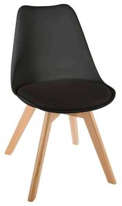 Atmosphera créateur d'intérieur polstrovaná židle Baya Polypropylen Polyuretan Wood Black Brown 81 cm x 48 cm x 55 cm