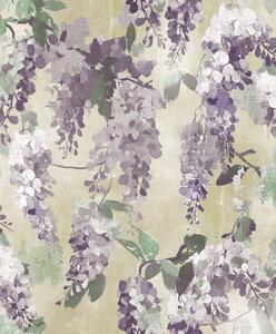 Vliesová tapeta na zeď, fialová, béžová, květiny, větvičky, AU41604, Aurelia, Prestige Wallcoverings