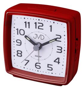 JVD Červený bateriový ručkový netikající tichý budík JVD SRP28.2