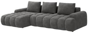 -25 % Dny MOMENTI– Cosmopolitan Design Šedá sametová rozkládací pohovka Linz 275 cm, levá
