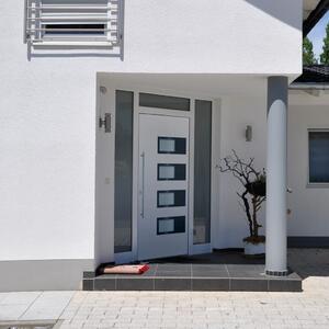 Vchodové dveře bílé 100 x 210 cm hliník a PVC 3157066