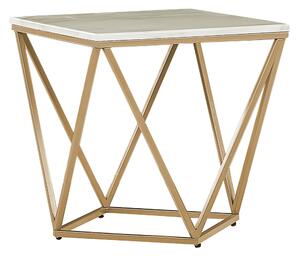 Odkládací stolek s mramorovým vzhledem béžový/zlatý MALIBU