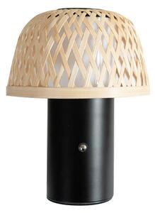 Lindby - Nifelia LED Přenosné Stolní Lampa Dim. CCT Dřevo/Černá