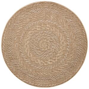 NORTHRUGS Kusový koberec Forest 103998 Beige/Brown – na ven i na doma - 200x200 (průměr) kruh cm