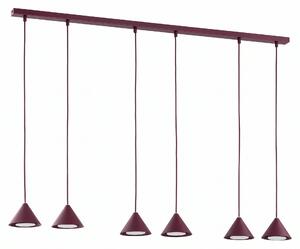 Závěsné svítidlo ELIT 6 – vínové, 6× GX53, šířka 116 cm