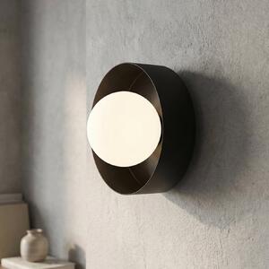 Nástěnné svítidlo LULU K1 – černé, bílé sklo, 1× G9, šířka 17 cm