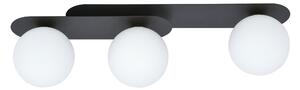Stropní svítidlo PLAZA 3 – černé, opálové sklo, 3× E14, šířka 70 cm