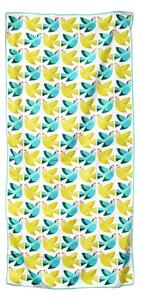 Žluto-modrá osuška z mikrovlákna Rex London Love Birds, 70 x 150 cm