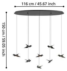 Eglo 390055 - LED Stmívatelný lustr na lanku PARATEBUENO 8xLED/4,2W/230V černá
